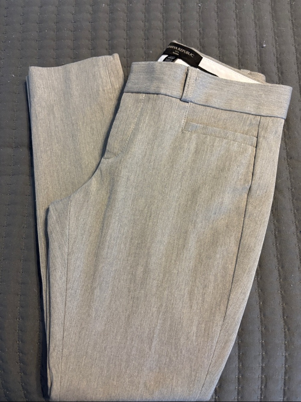 Banana Republic Light Heather Gray Slim Dress Pants